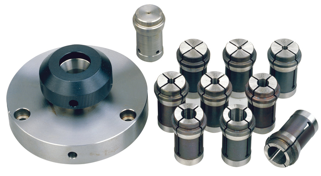 Collet chuck system plus 10 collets for PD400