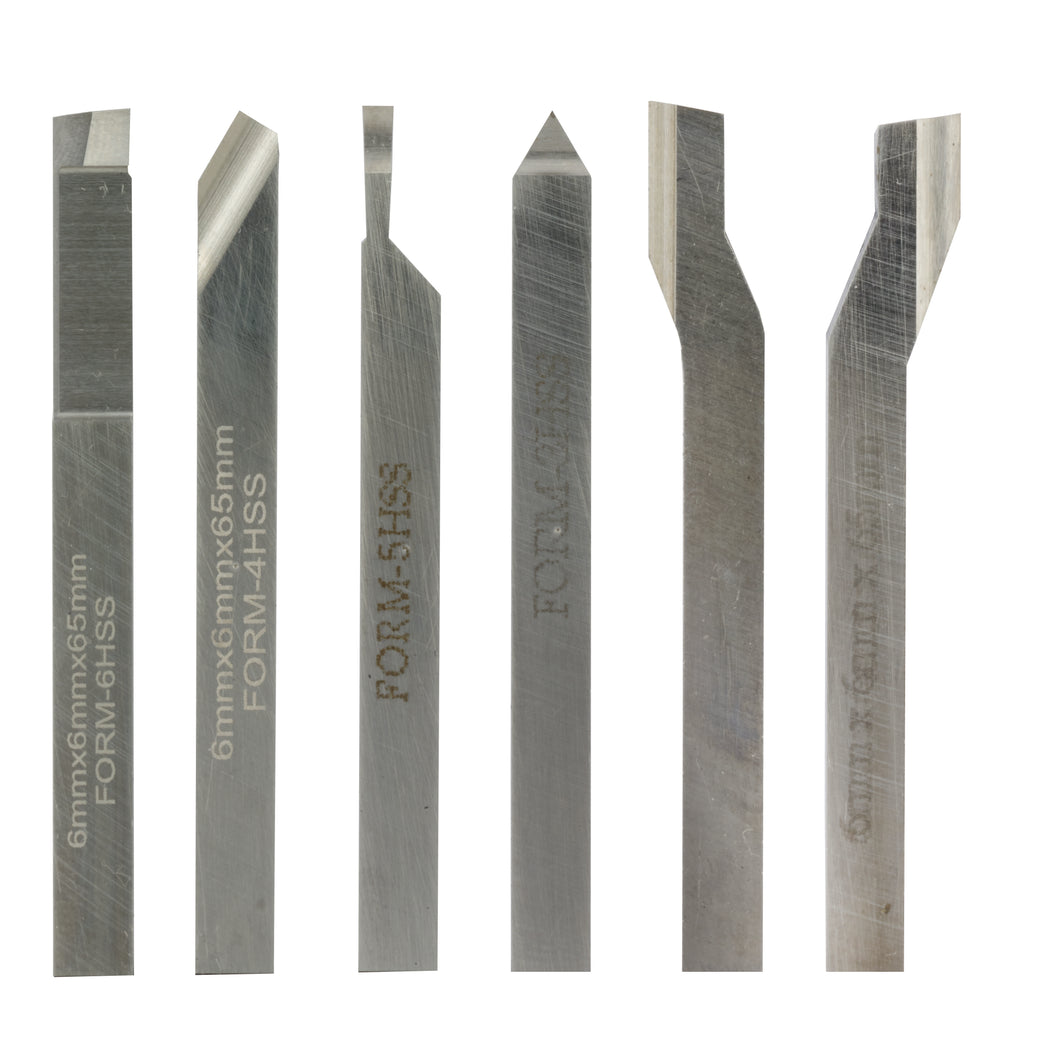 Cutting tool set, HSS/Co, 6 x 6 x 60 mm (6-piece)